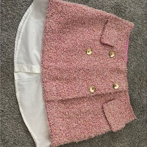 Anthropologie Pink Tweed Skirt